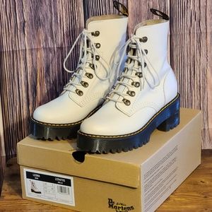 Dr. Martens Leona Boot White Leather Size 7
